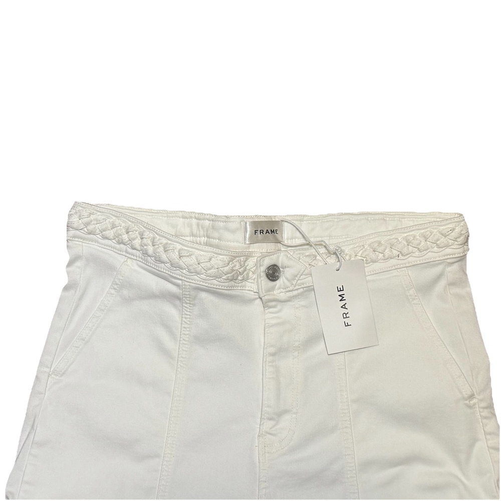 NWT FRAME Braided Wide Leg Jeans Women's Sz:32 White Waist High Rise - Picture 8 of 16